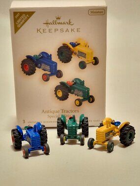 HALLMARK Keepsake Antique Tractors MINIATURES Limited Edition 3 Ornaments